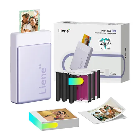 Liene Pearl N200 Pro 2x3" Portable Photo Printer Kit (Purple)